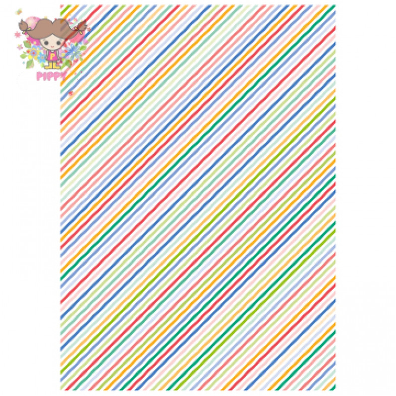 可愛いペーパーパッチ デコパッチ ☆ストライプ マルチカラー☆（Stripes multicolor）